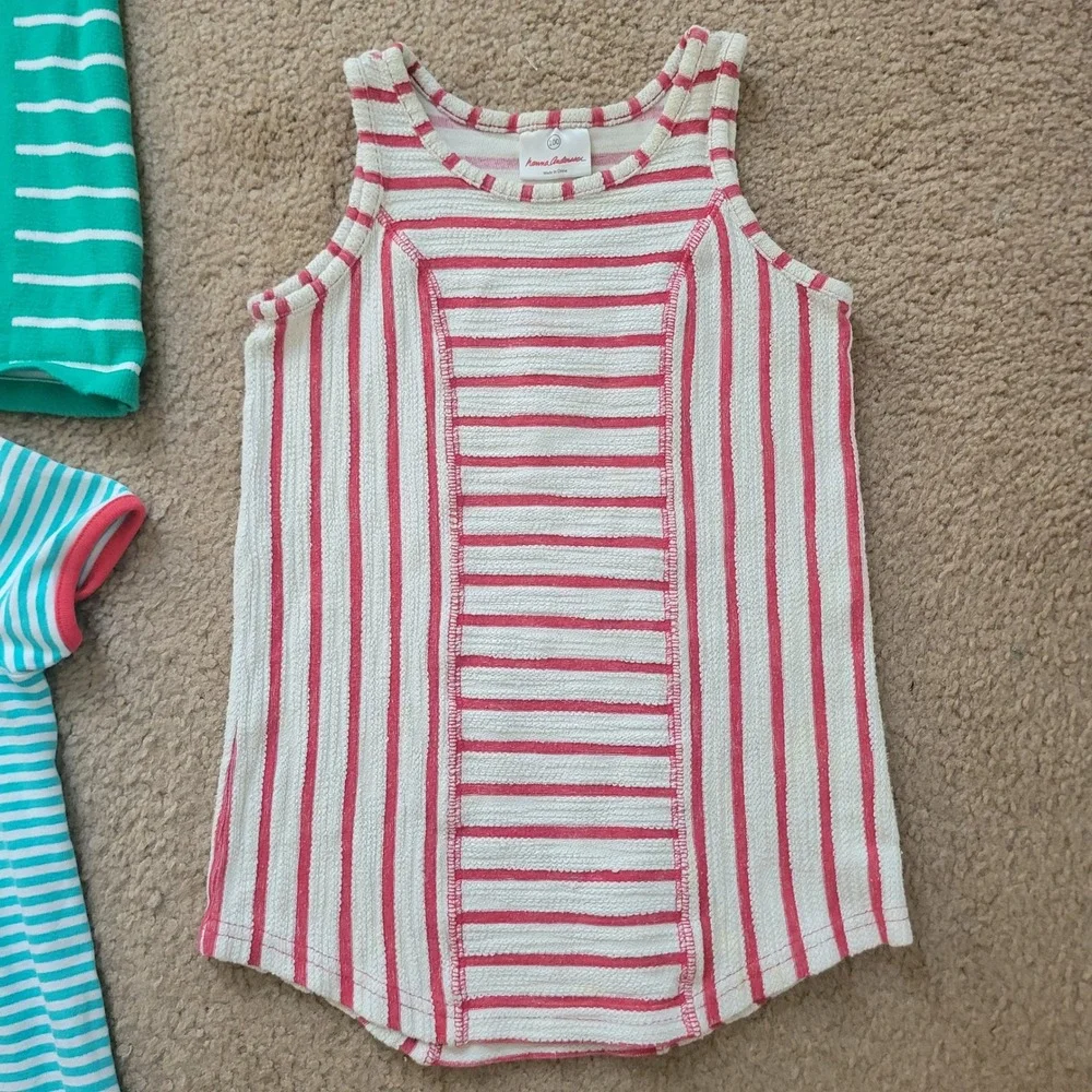 Hanna Andersson Girls Striped Bundle‎ 3pc Dresses Top Size 100 120